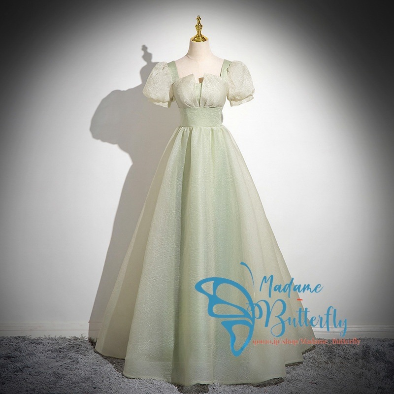 カラードレス ウェディングドレス 花嫁 結婚式 ドレス Aラインドレス 安い 挙式 二次会 ブライダル レディース ロングドレス 袖あり 撮影 編み上げ式 パーティードレス