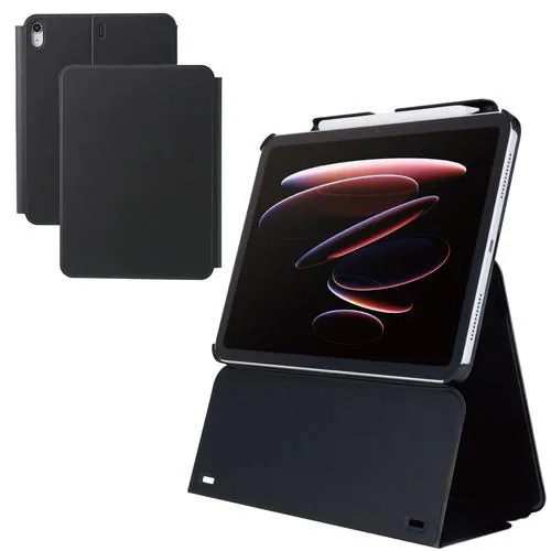 エレコム TB-A25RWVH2BK iPad ケース 11インチ ( A16 )／10.9インチ 第10世代 高さ調整フラップ フリーアングル ブラック