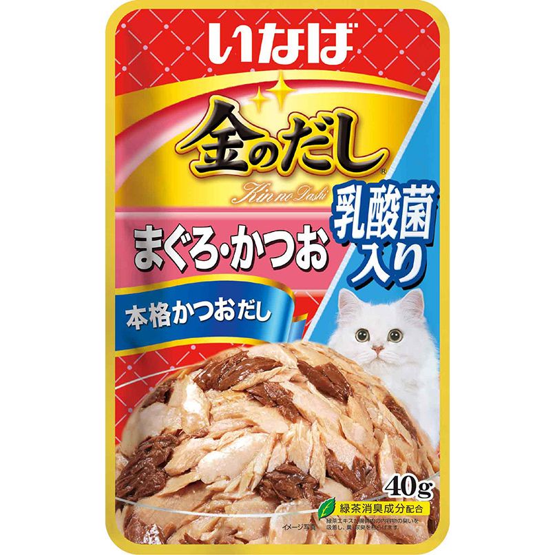 （まとめ買い）金のだしパウチ 乳酸菌入り まぐろ/かつお 40g 猫用フード [x48] 5,361円