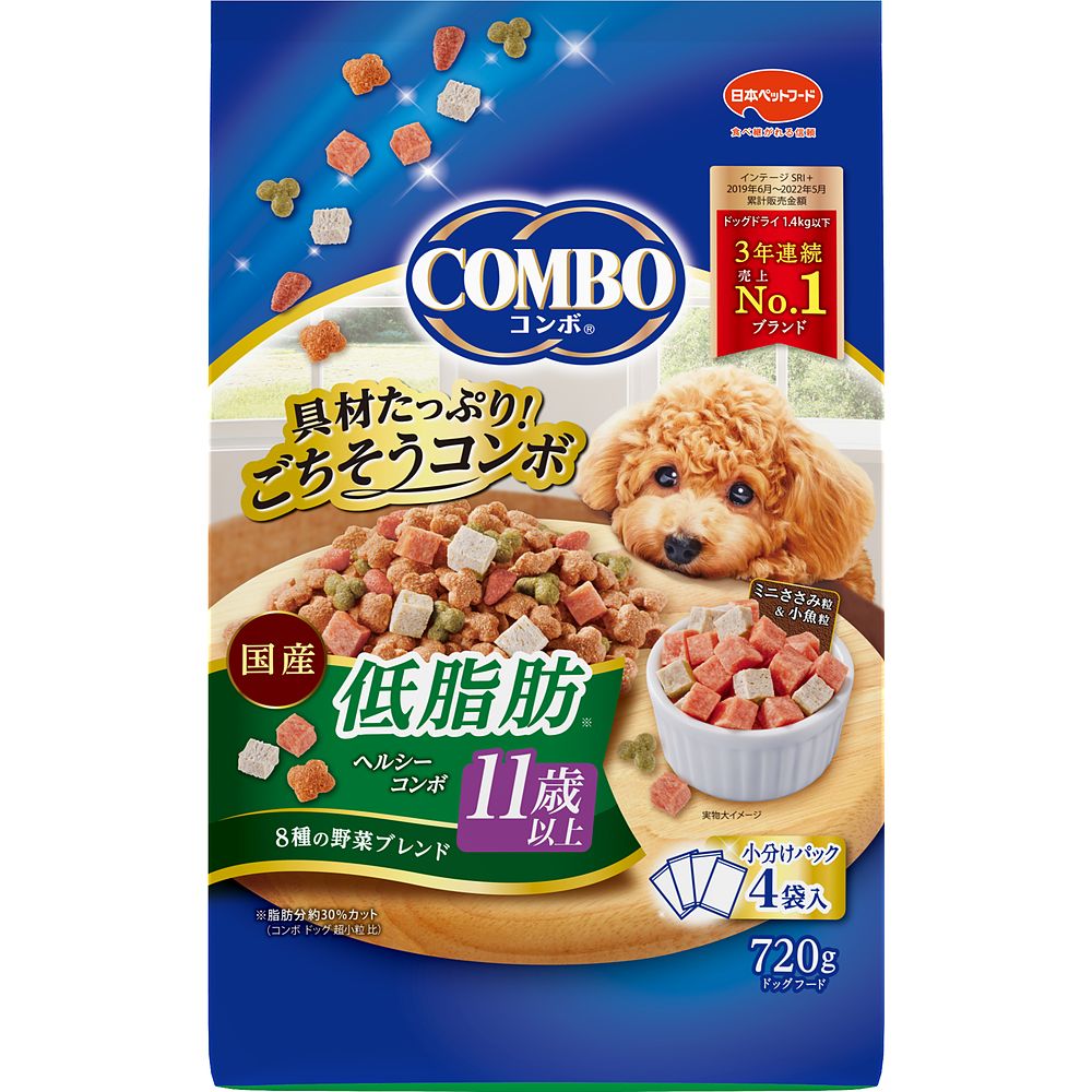 （まとめ買い）日本ペットフード コンボ 低脂肪ヘルシーコンボ 11歳以上 720g 犬用フード [x5]