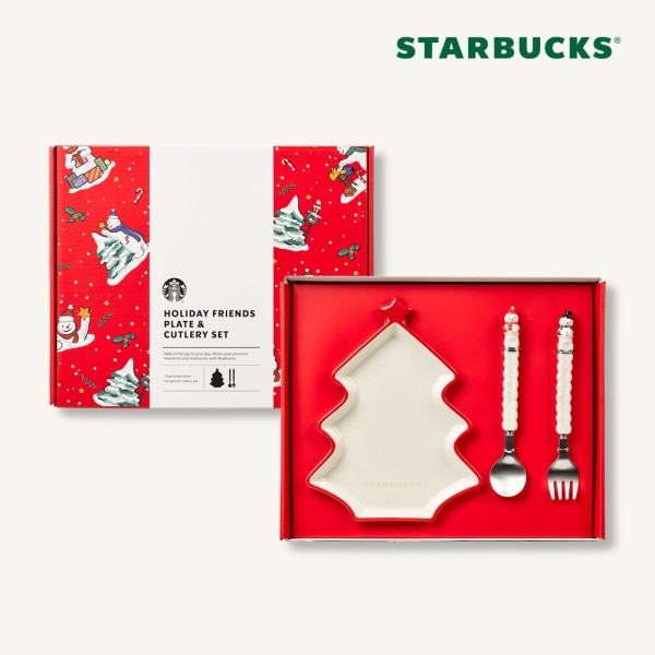 【starbucks】 スターバックス ホリデー フレンズ プレート カトラリー セット 韓国スタバ