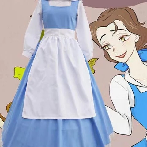 送 料 無 料美女と野獣ゲーム服ベル姫服テーマパーティーベルメイド服コスプレ衣装