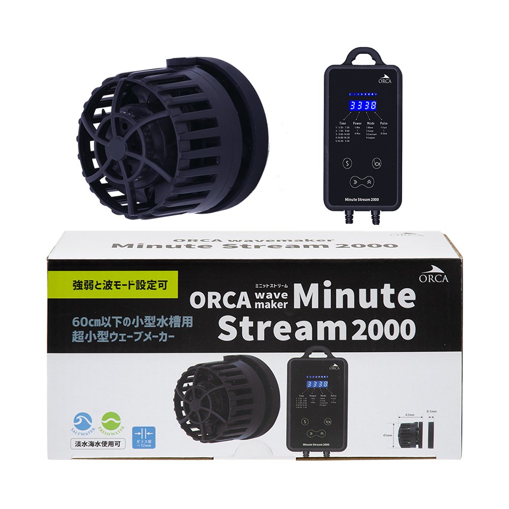 ＯＲＣＡ　Ｗａｖｅｍａｋｅｒ　Ｍｉｎｕｔｅ　Ｓｔｒｅａｍ　２０００　小型水槽　水流ポンプ　８００ー２０００Ｌ／時　ウェーブポンプ　ＣＲＣ10―35―65―20―20