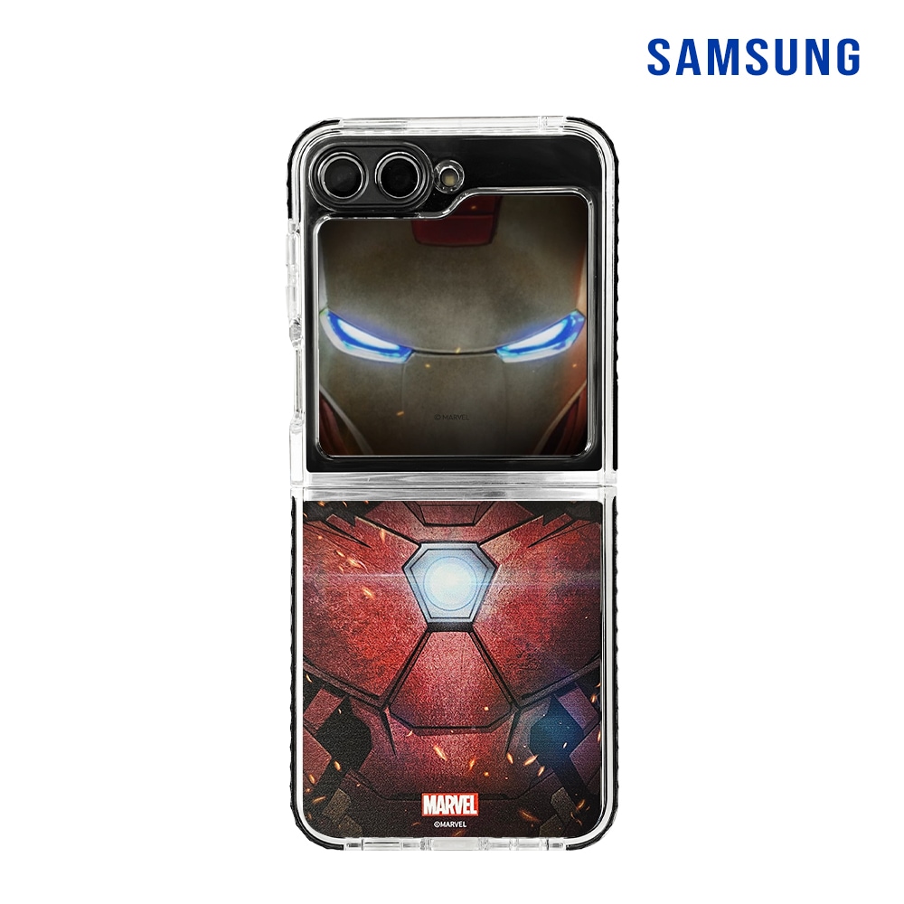 本物のギャラクシーZフリップ5ケースマーベルアイアンマンフリップスーツカード