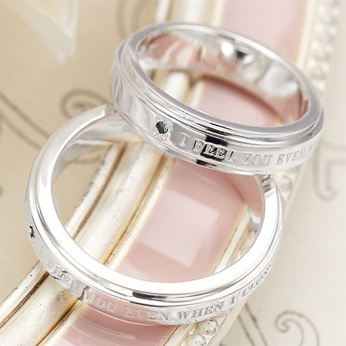 シルバー925製メッセージリング1粒天然ブルーダイヤモンドI FEEL YOU EVEN WHEN I CLOSE MY EYESダイアモンドの宝石鑑別書7/9/11/13/15/17/19/21号指