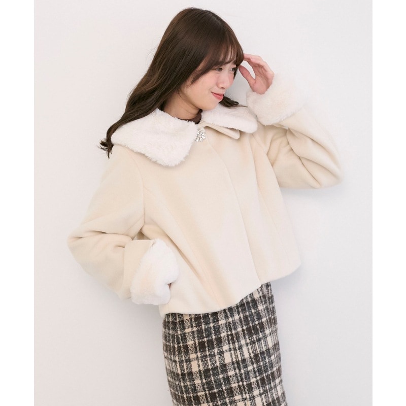 マルチWAYファー×ビジューコート