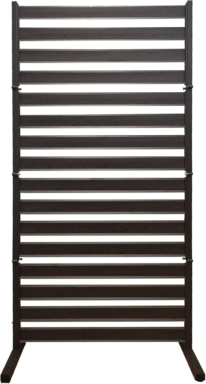 たためる フェンス アルミフェンス オレフェンス アルミボーダーフェンス (木目調ダークブラウン) 幅90高さ180cm 目隠し 自立式 木目調 ルーバー 衝立 屋外 固定金具 パーテーション OF0