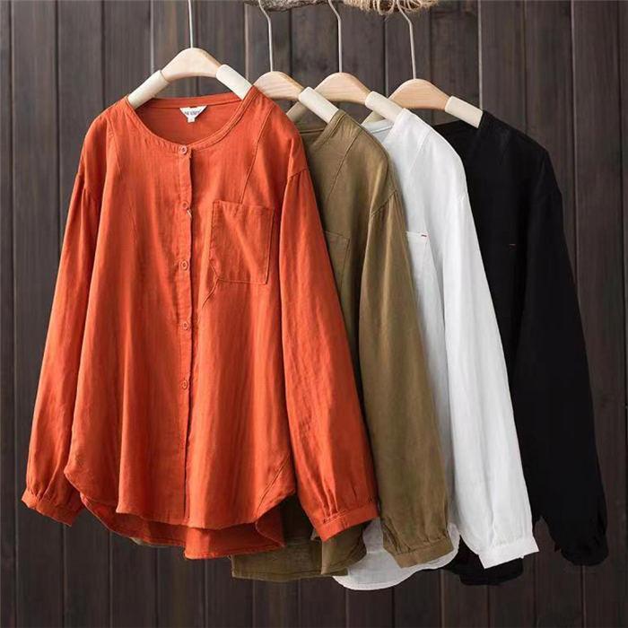 ガーゼ シャツ レディース 長袖 ノーカラー 2重ガーゼ シャツブラウス トップス 春 夏 秋 冬 カジュアル ナチュラル ダブルガーゼ 羽織り 体型カバー 柔軟 通勤