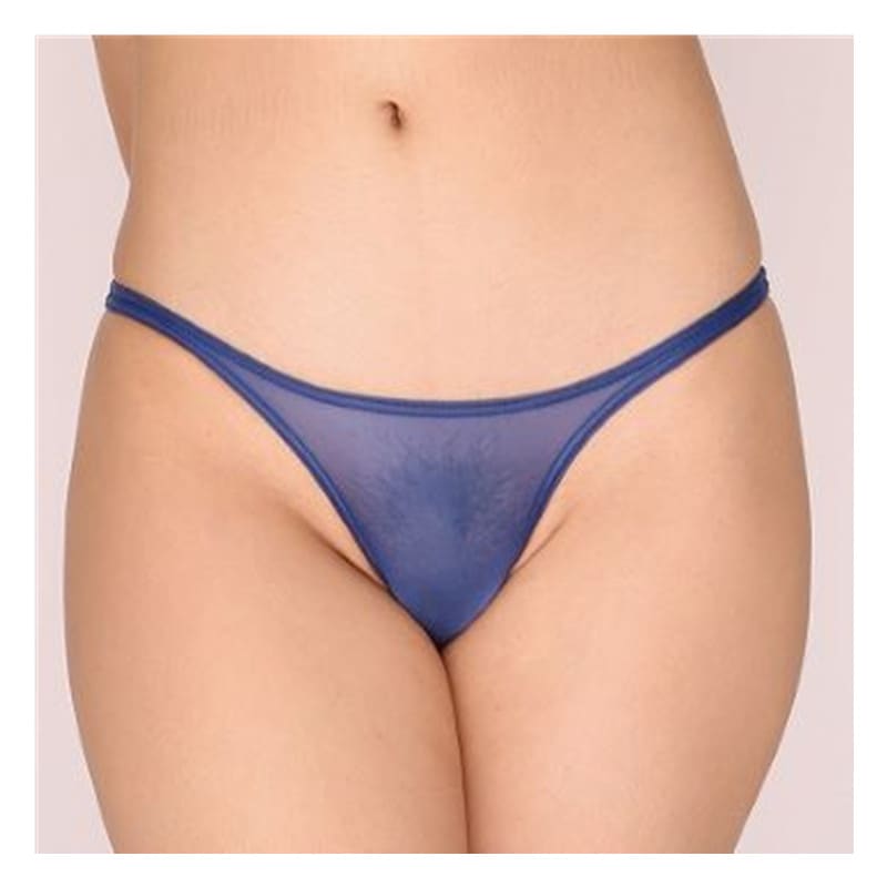 UNISEX 極薄ストレッチ生地はぎ無し極小ハーフバック 5枚セット Lサイズ(ネイビー)