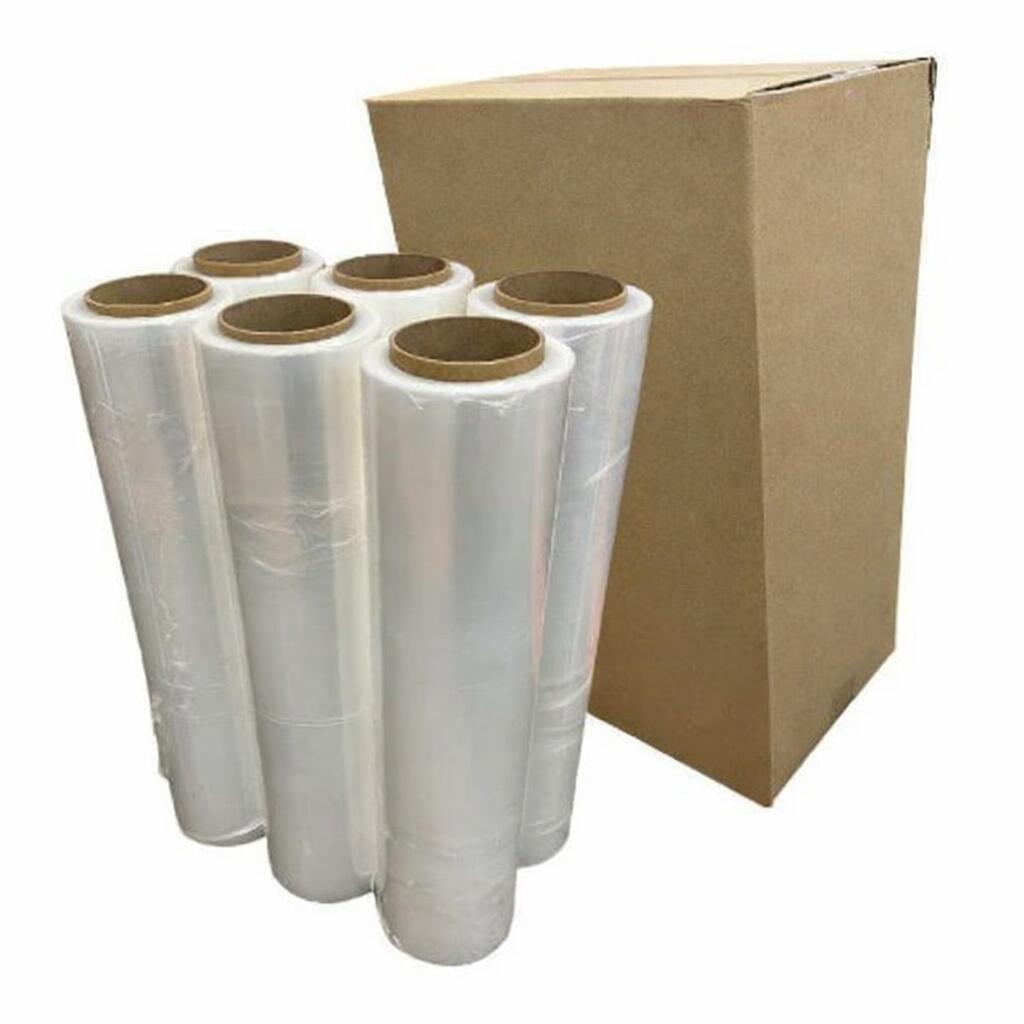 ストレッチフィルム ラップ 15μ 相当品 厚み 12μ 強化フィルム 幅500mm 長さ300ｍ 1ケース 6巻 紙管3インチ [L1] 【ST12-1】