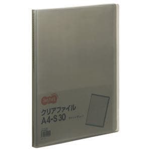 お得セット （まとめ） TANOSEE クリアファイル A4タテ 30ポケット 背幅17mm グレー 1冊 30セット ファイル