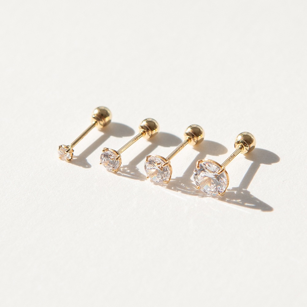 LUNNE 14k キュービックピアス 14k ゴールド #PI03