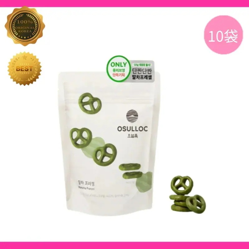 [メガ割 10個] OSULL0C オソルロック 済州 抹茶 プレッツェル 125g 大容量 10個セット 濃厚 抹茶 チョコ 甘じょっぱい お菓子 韓国スイーツ おやつ 正規品