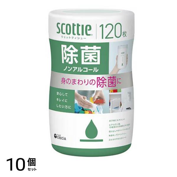 ウェットティシュー 除菌 ノンアルコール 本体ボトル 120枚入 10個セット