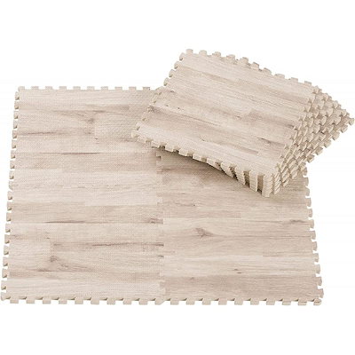 他サイト： CBジャパン やわらかウッディマット 9枚組 ホワイト 防音 衝撃吸収 床面保護 子供 ペット ジョイントマットの商品画像