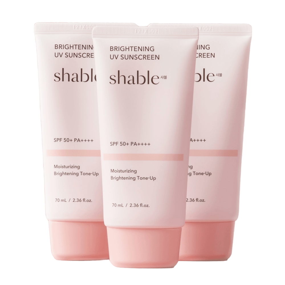 シャーブル UV ブライトニング ピンク トーンアップ 日焼け止め 水分 UVカット剤 70ml3個