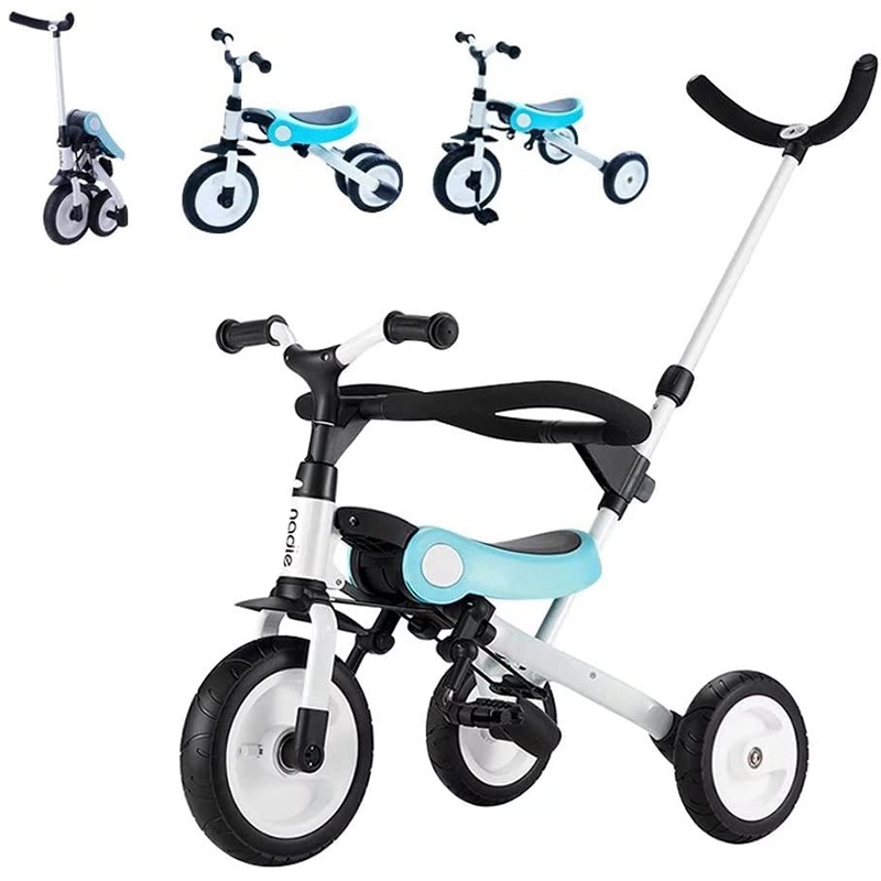 3in1三輪車 子供用三輪車 折りたたみ 変身バイク 自転車 押し車 組立簡単 手押し棒付き アウトドア＆室内兼用 長く使用できる 2歳から6歳まで 誕生日プレゼントに