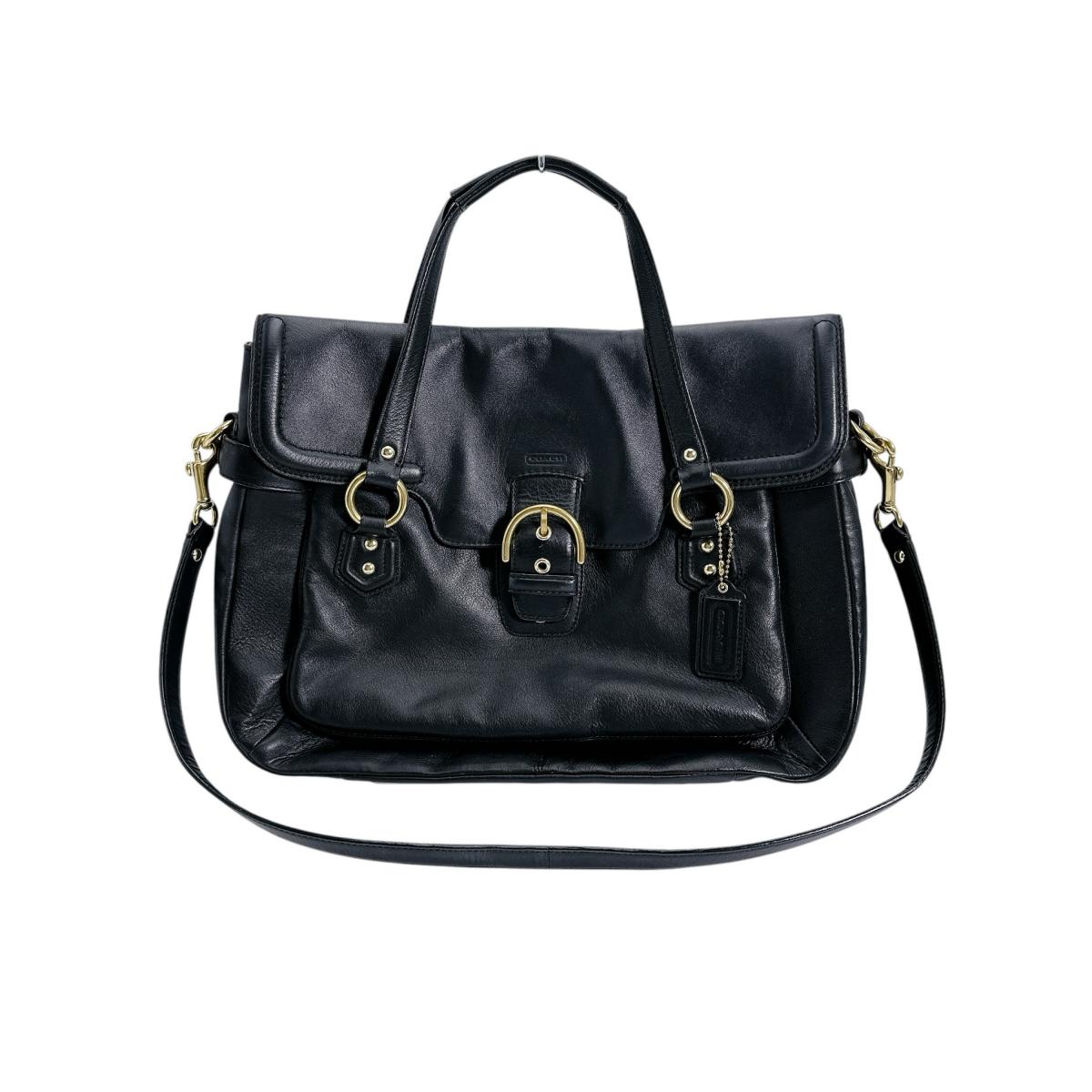 F26127 マグネット式フラップ オールレザー 2wayショルダー ブラック