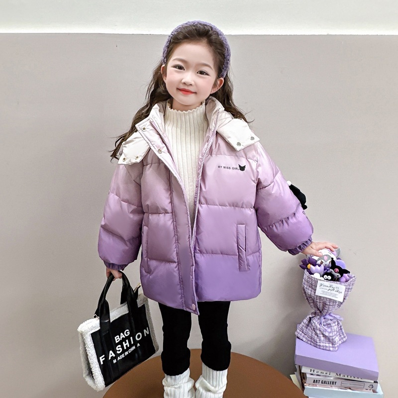 女の子ダウンジャケット女の赤ちゃんホワイトダックダウン厚みのある子供用おしゃれクロミジャケット