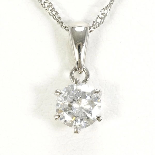 PT900 プラチナ PT850 ネックレス ダイヤ 0.358 SI2 鑑定書 【中古】