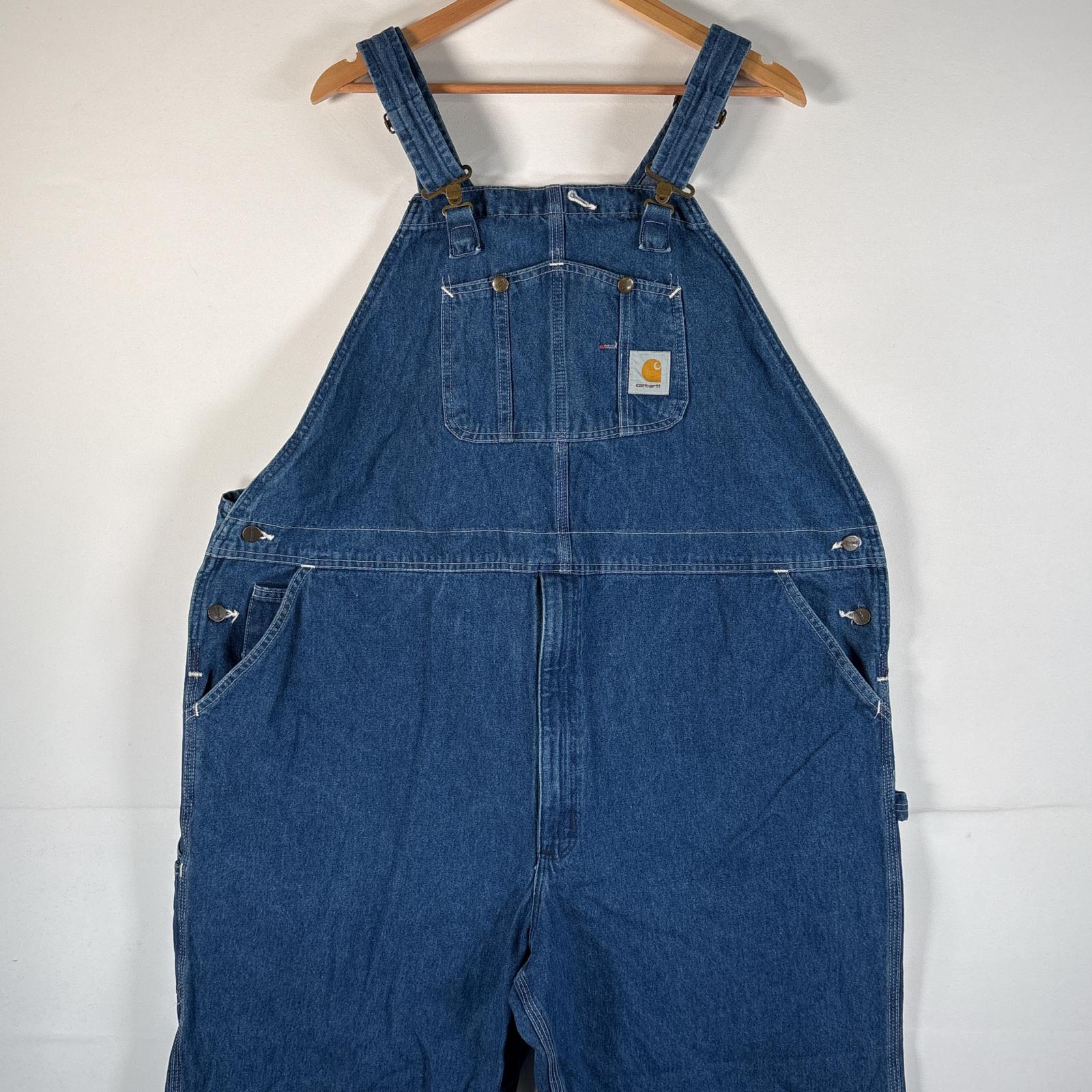 古着 オーバーオール デニム ワーク ワンポイントロゴ 大きいサイズ ハンマーループ w50 L30 ブルー系 メンズ 8,514円