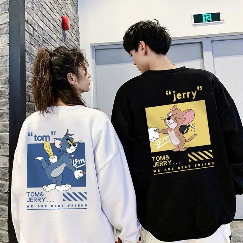 猫とネズミのガーディアン女性春秋薄金年新型男性ゆるい韓国版学生カップル服春服