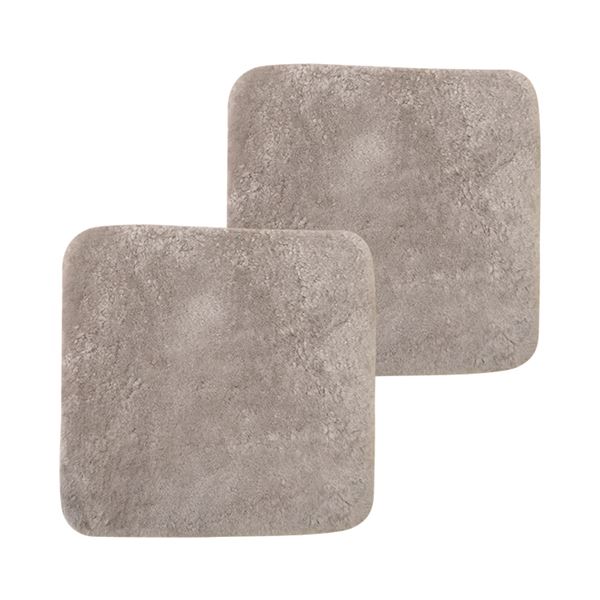 短毛ムートンシートクッション 40x40cm 2枚セット ダークベージュ