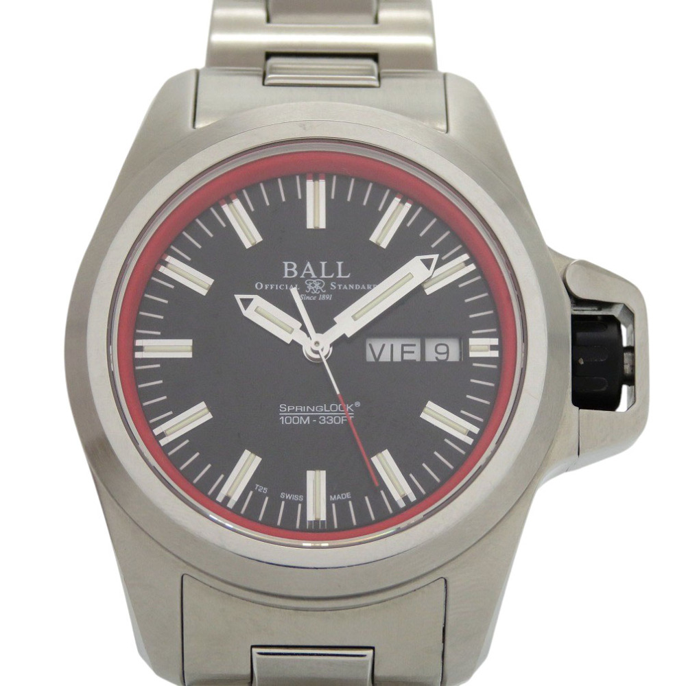 美品 自動巻き エンジニア ハイドロカーボン NM3200C-SJ-BKRD 腕時計 ステンレススチール ブラック 1679【中古】 メンズ