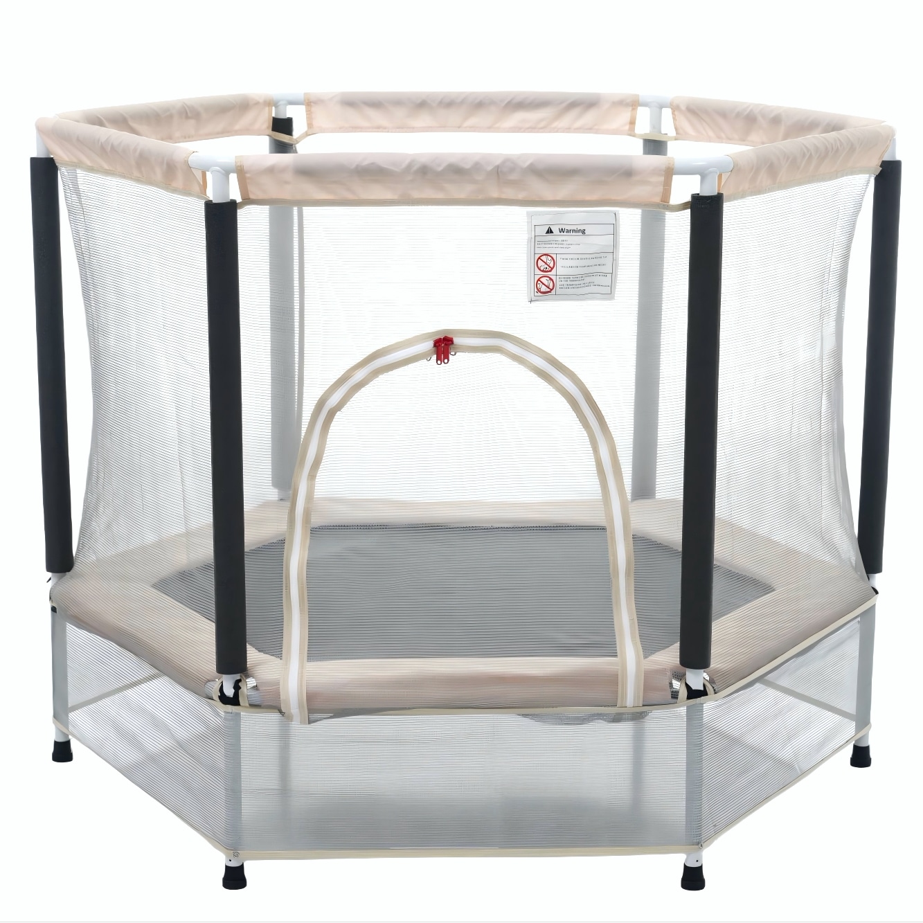 【ベージュ】トランポリン 子供用 ベビーサークル 安全ネット付き 安全カバー セーフティネット付き スプリング式 静音 大型 家庭用 室内 スポーツ 遊具 おもちゃ　グレー 10,545円