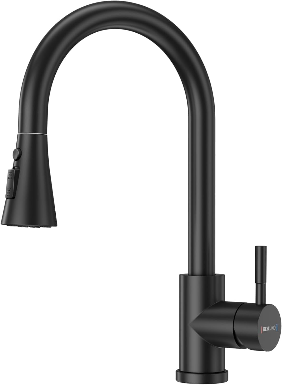 BLYLUND キッチン 水栓 黑SUS304ステンレス鋼混合水栓モダンシングルハンドルシングルホールキッチン蛇口引き出し式ホース360回転節水型バブリング水道 蛇口マットブラック台所蛇口, 3つの 6,799円