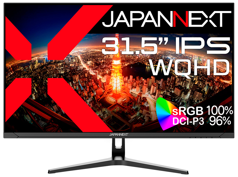 JAPANNEXTジャパンネクスト 液晶ディスプレイ(31.5型/IPS/WQHD 2560×1440/75Hz/8ms/HDR10/HDMI2.0/DP1.4/USB Type-C/VESA)(ブ