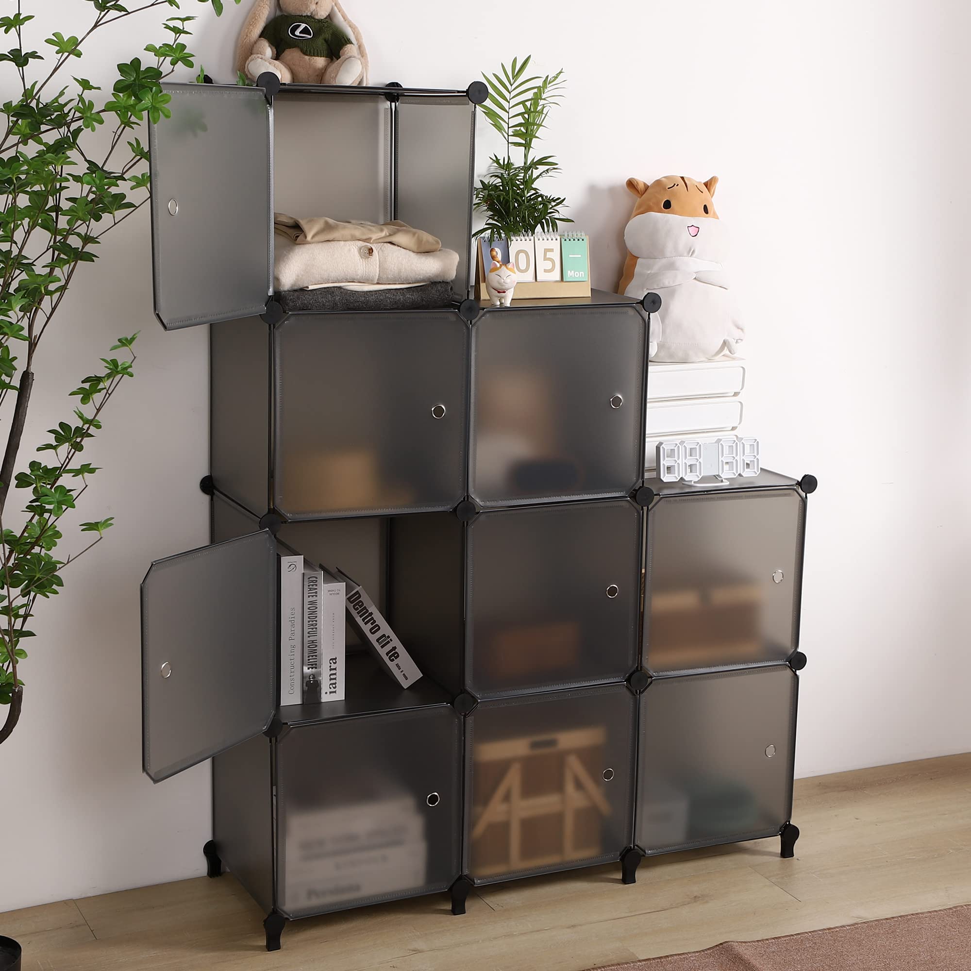 【省スペース防塵収納ラック】チチロバ(TITIROBA) 収納棚 扉付き 収納 ラック 棚 簡単組立 大容量 整理棚 洋服棚 収納ボックス クローゼット ワードローブ おしゃれ 省スペース 多用途 半