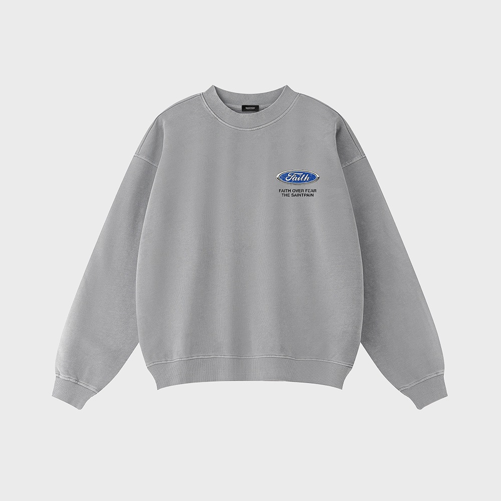 SP EMBLEM PIGMENT OVERFIT SWEATSHIRT-GREY