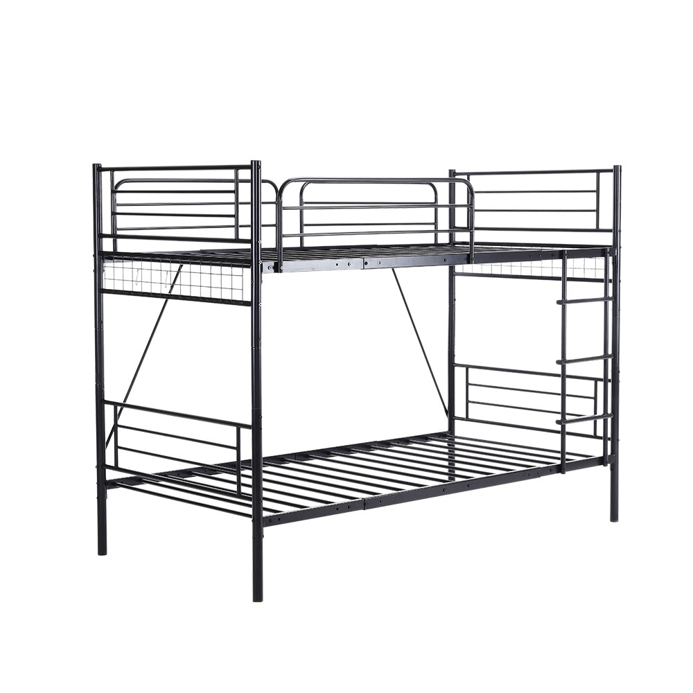 【国内出荷 - 3日配達】パイプベッド ロフトベッド 分割可能 シングル パイプ ミドルタイプ シングルベッド 上下分割可能 パイプベッド 【ブラック】~216