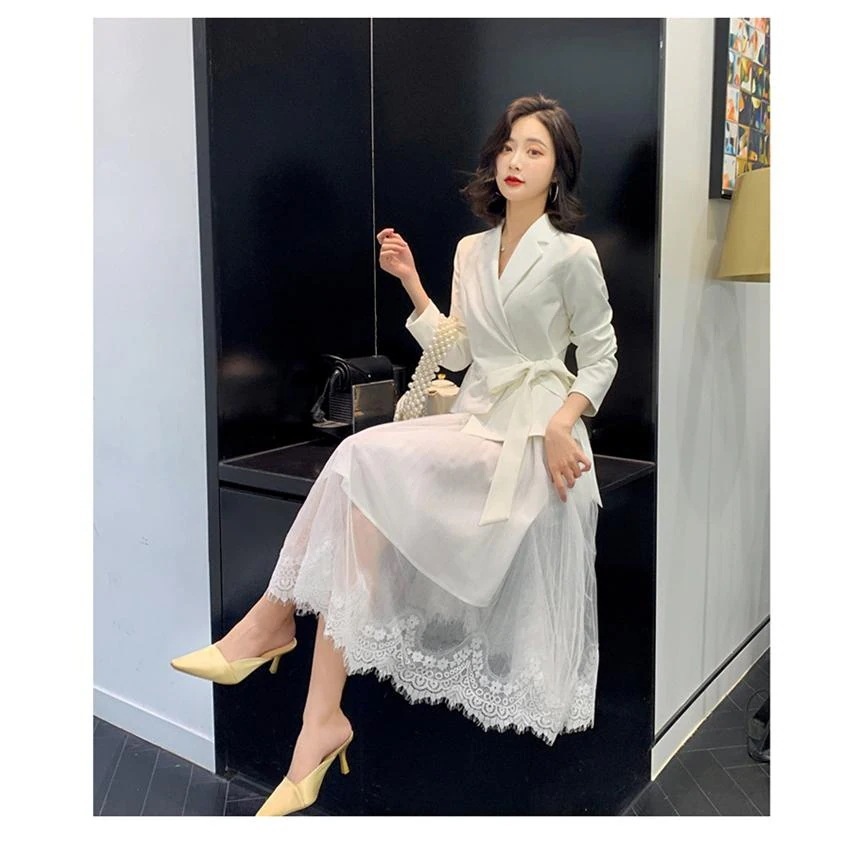 セットアップスカートスーツレディースプリーツスカートテーラードスーツジャケット上下２点セット長袖ロングスカートミモレ丈チュールフォーマル