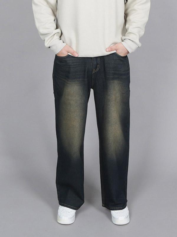 WKM フェード ラッシュ ワイド デニム パンツ