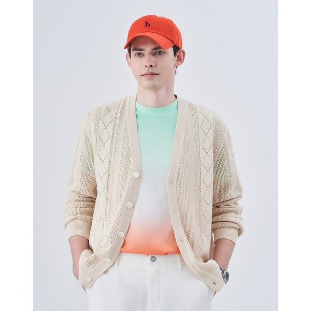 (ヘッジズ) 24SS ベージュハンジブレンドサマーカーディガン HZSW4B202I1