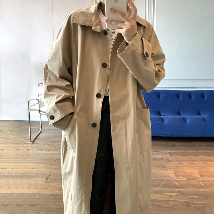 長袖 トレンチコート ロングコート コート アウター レディース 春 秋 ロング丈 クラシック ベージュ 綺麗 大きいサイズ オリジナル デザイン フォーマル お出かけ 通勤 入園式 卒業式