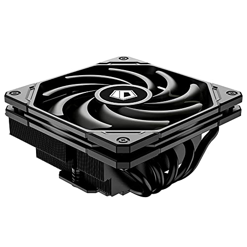 ID-COOLING IS-55 BLACK クーラー ロープロファイル 高さ57mm CPUエアクーラー 5ヒートパイプ 120x120x15mm スリムファン CPUファン Intel LGA17
