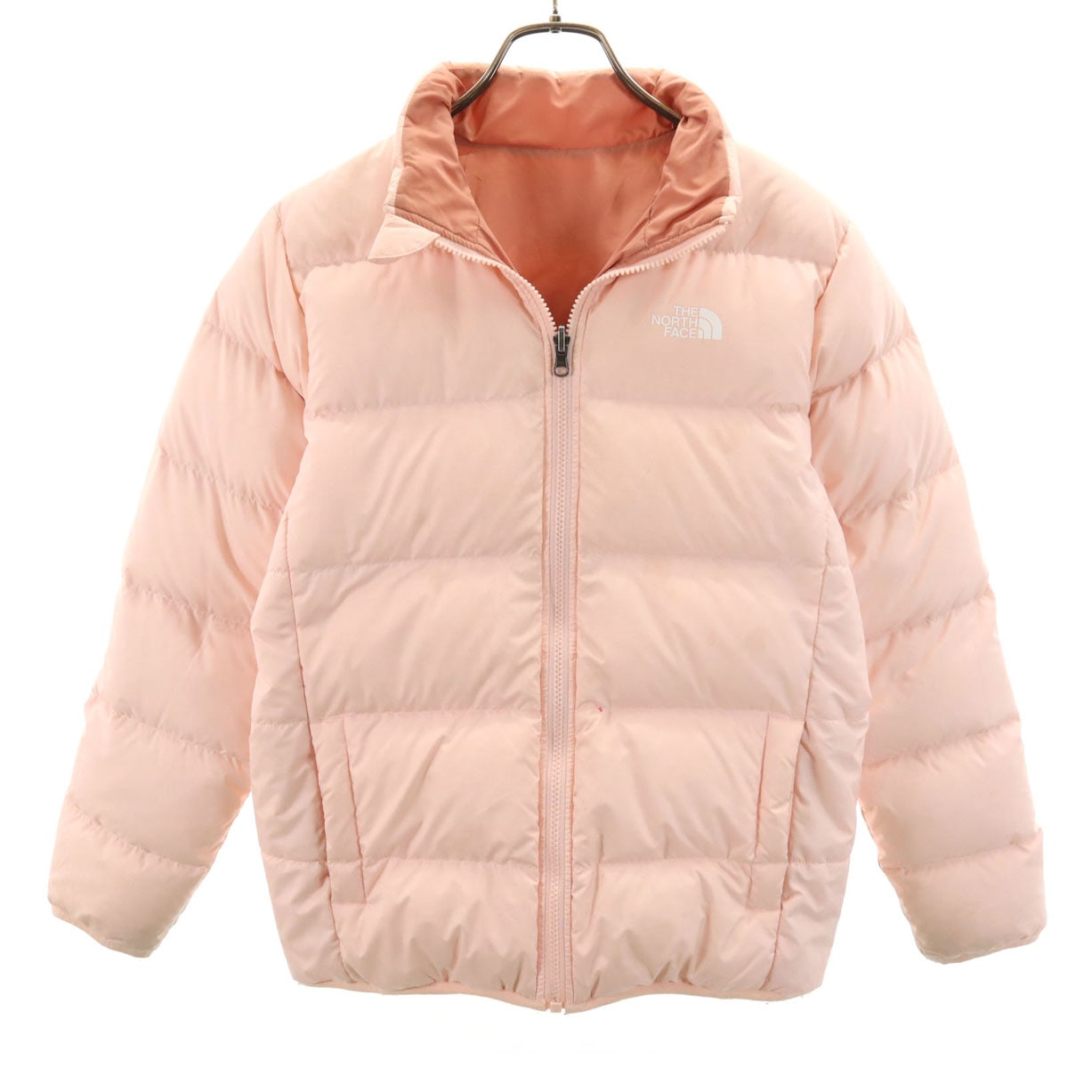 リバーシブル アンデス ダウンジャケット L 14-16 ピンク NDJ52076Z アウトドア キッズ 古着