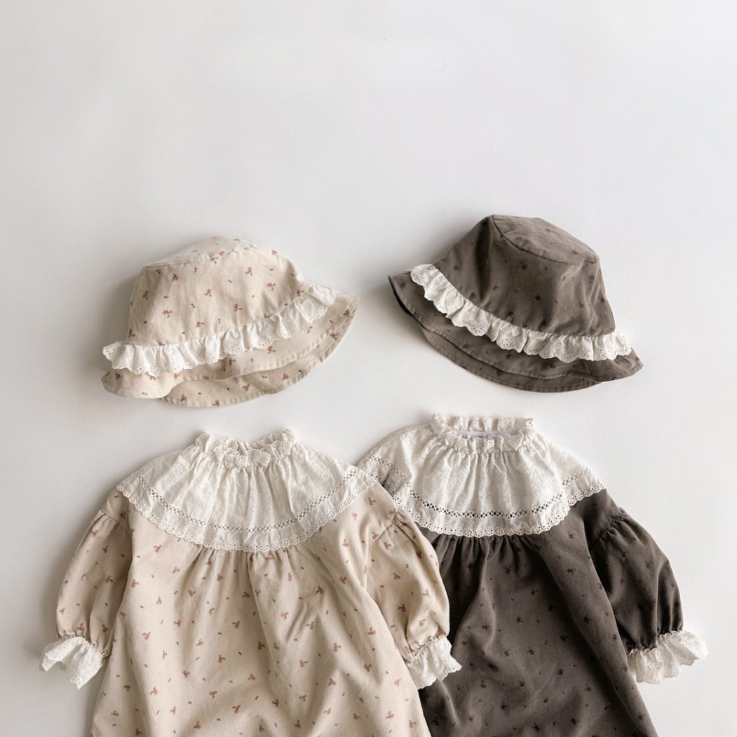 子供服/ベビー服，春の新しい女の子の赤ちゃんのロンパース+ドレスキャップ，姉妹服/幼稚園の女の子の園服，女の子のワンピース，春と秋の子供の写真を撮るプリンセススカート