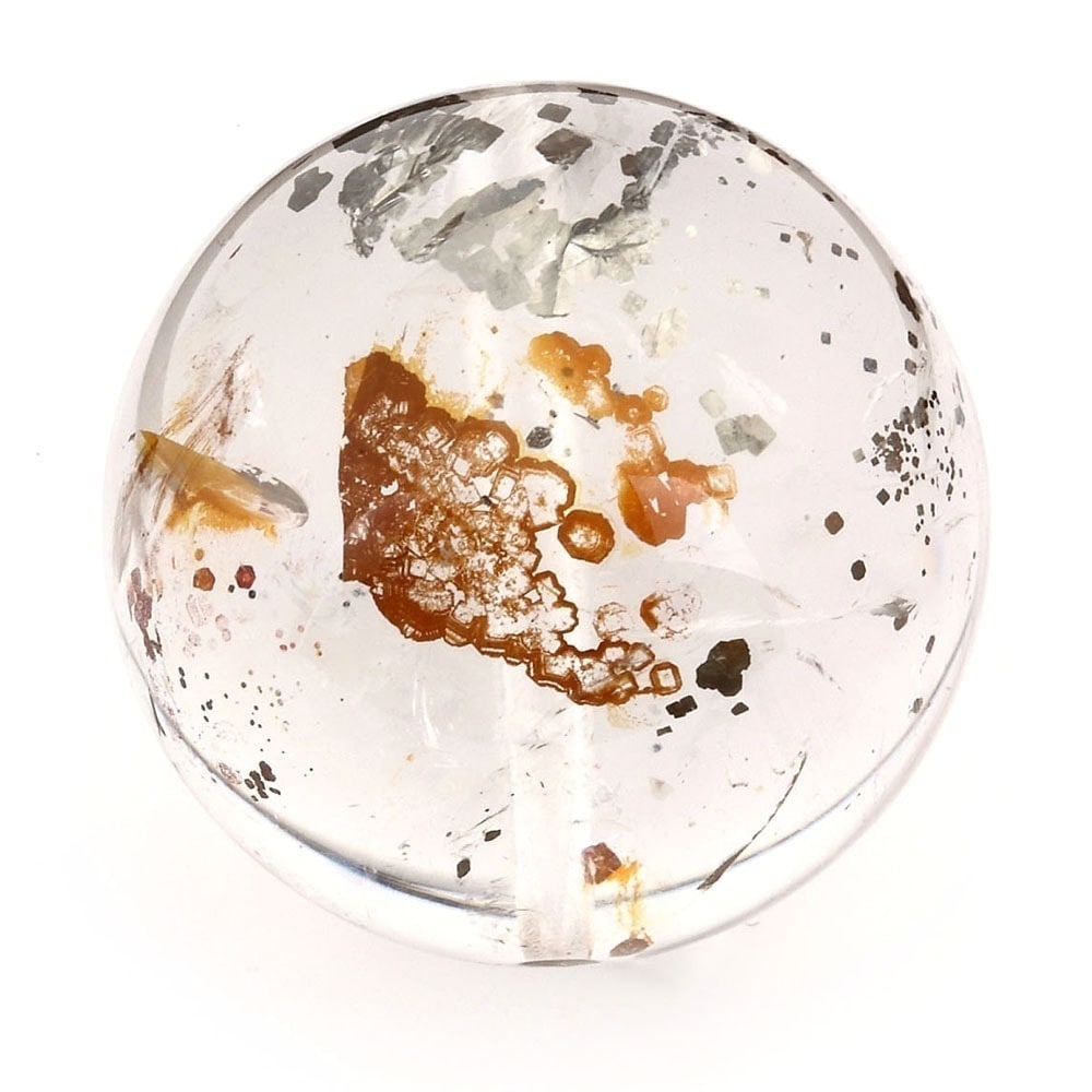 「1点もの 現品」 1粒売り 天然 オーラクォーツ ブラジル産 17mm パワーストーン バラ売り 天然石 パワーストーン ばら売り ビーズ 穴あき 1玉売り アクセサリー パー zz000119-d