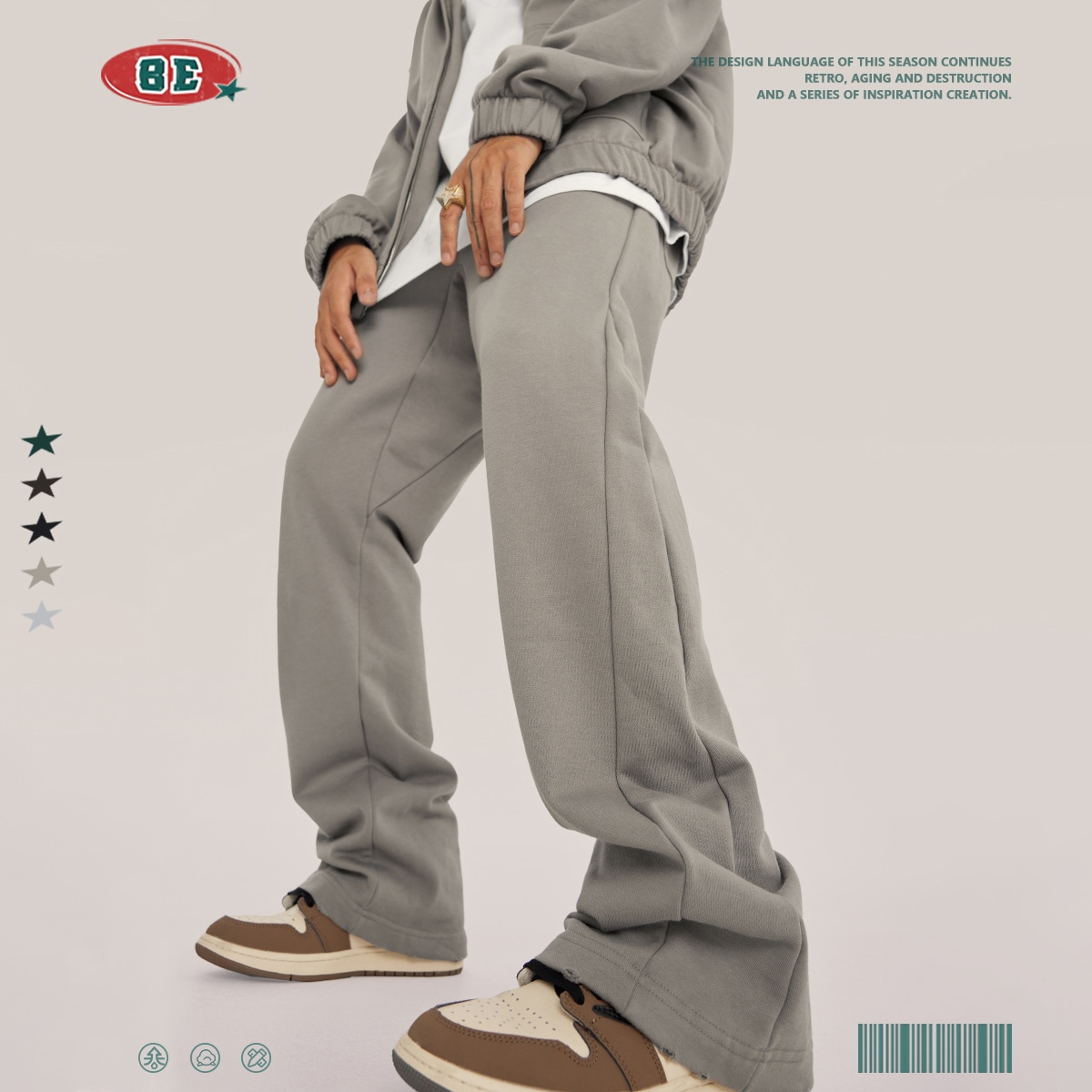 秋冬 ズボン韓国カジュアルパンツ ロングパンツ メンズ オーバーオール 原宿 スポーツ ワイドレッグパンツ ゆったり ストレート 春夏秋冬純色百合カップル微ラッパ衛ズボン女性ゆったりカジュアルエッジ衛