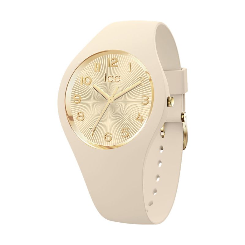 腕時計 ICE CHAMPAGNE スモール＋ 025251 ユニセックス メンズ レディース アーモンドスキン 正規代理店 シリコン 防水 3針 37mm 10気圧防水