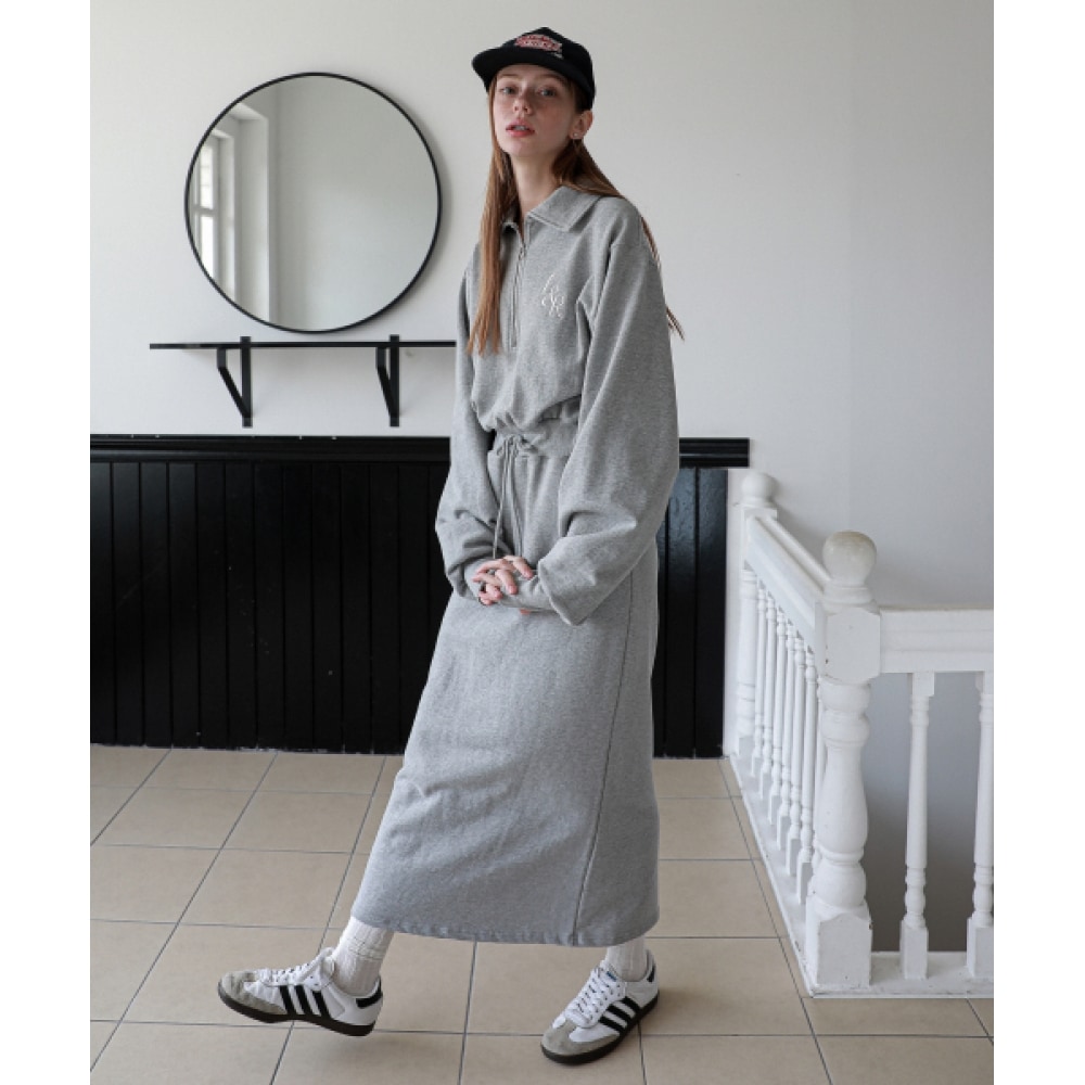 LOSSYROW L&R ハーフジップアップロード OPS メランジグレー