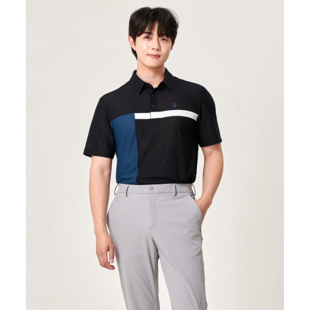 BILTMORE メンズゴルフポンポムスプリットショートスリーブ Tシャツ