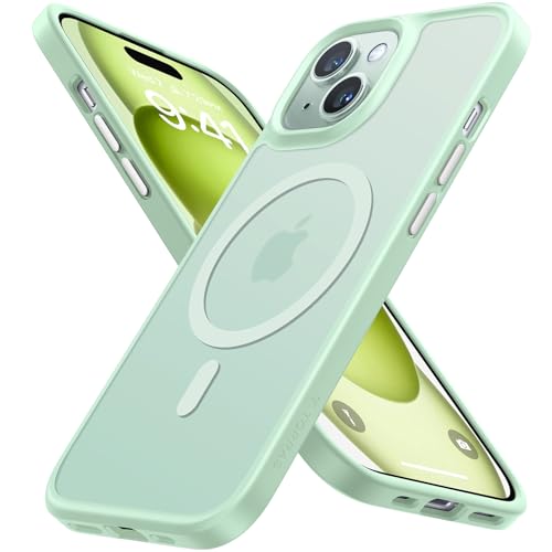 【米軍規格・Magsafe対応】iPhone 15 用 ケース 耐衝撃 マグネット搭載 ワイヤレス対応 半透明 マット 黄ばみなし ストラップホール付き アイフォン 15 用 カバー Guardian