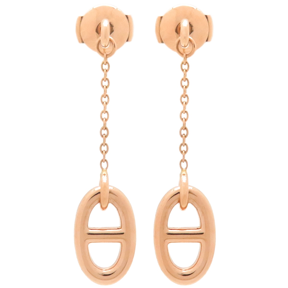 エルメス HERMES ピアス ファランドール PM K18PG ローズゴールド ピンクゴールド ドロップピアス シェーヌダンクル 750 18K 【中古】 128,750円