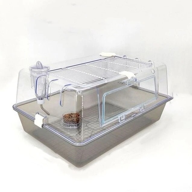 ハムスターケージ ハムスターハウス 飼育かご 広い 透明 アクリル 組立簡単 小屋 大空間 55c