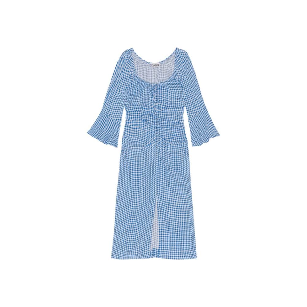 ガルニクレープ Uネックミディドレス F7763 799